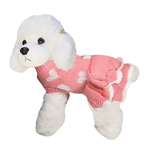 CHBORLESS Dog Sweater Puppy Dress: Warm Pet Small Dogs Clothes Winter Dog Heart Sweater Doggy Sweatshirt Doggie Coat Cat… - Image 6