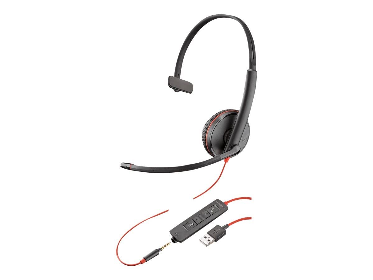 Amazon.com: Plantronics Blackwire C3215 Headset - Mono - Black