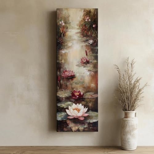 Tableau sur toile pour déco de chambre zen | Grand format vertical 50x150cm