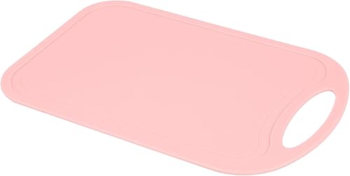 Miniatura 4 de Bloque de corte de plástico Tabla de cortar verduras de carne no desbordamiento anti con agujero colgante Tabla de cortar rosa