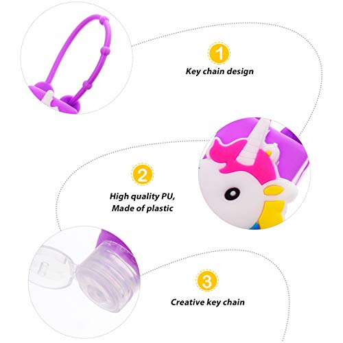 PIXNOR 4 PeÃ§as de Garrafa de Viagem Vazia Porta-Chaves Porta-Chaves Garrafa de PlÃ¡stico de UnicÃ³r