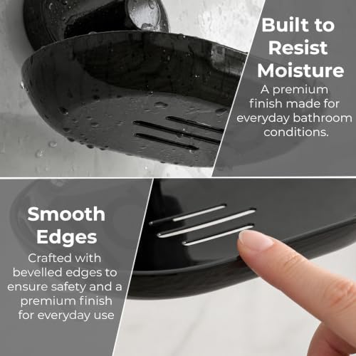 Image of Plantex J4 Stainless Steel Wall Mounted Soap Holder for Bathroom /Soap Holder for Kitchen /Soap Stand for Bathroom /Bathroom Accessories (PVD Black Finish) Onix