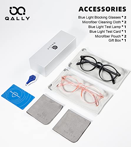 Image of Womens Round Blue Light Blocking Glasses Anti Eye Strain Glasses Clear Lens Computer Eyeglasses with Filter UV Light