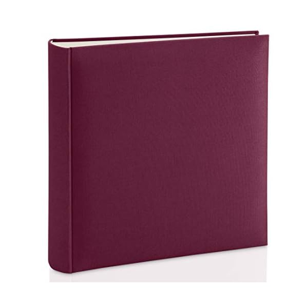 Hama Fotoalbum mit Stoffeinband 30x30 cm (Jumbo Fotobuch mit 100 weißen Seiten, Photoalbum mit Pergamin-Trennblättern…