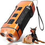 QorixVizi Dog Bark Deterrent Devices Rechargeable Ultrasonic Bark Control, 35FT Range Anti-Barking Device for Dogs Training, Safe Effective Indoor Outdoor Use Portable Design, Orange