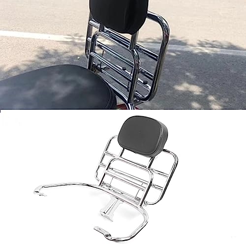 Motorcycle Luggage Rack for Sprint Primavera 150 Rear Luggage Carrier with Backrest Cushion Durable Steel Alloy Construction Chrome-Plated Surface Easy Installation