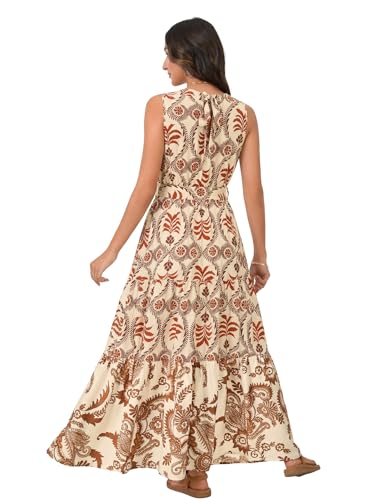 Image of Rooscier Women's Sleeveless Boho Maxi Dress