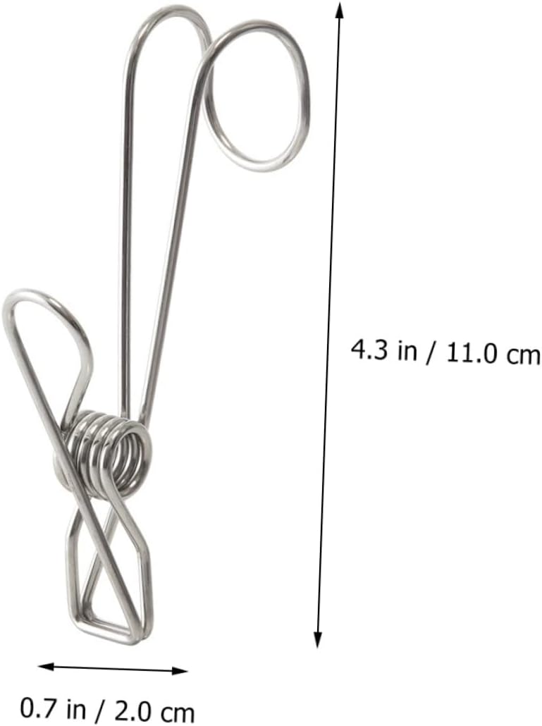 10 Piece Stainless Steel Hook Clips for Laundry and Photos