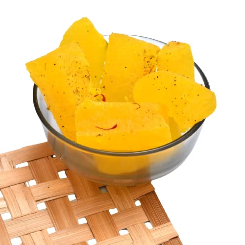 Agraforyou Agra Special Kesar petha | Sweets Mithai | Vegan Sweet | Agra ka Petha Original | Sweets Gifts (Kesar petha-1kg)