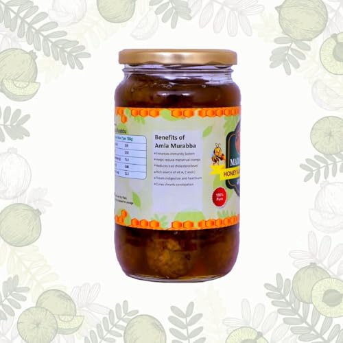 Image of Madhumrit Organics Honey Amla Murabba with Organic Honey - 1kg Grams | 100% Fresh Amla with Honey Homemade Taste & Pure Natural Healthy Ingredients 1kg