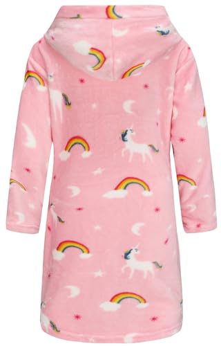 Image of Girls Fleece Robe Boys Hooded Bathrobe Soft Flannel Robe For Kids