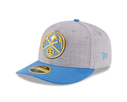 NBA Denver Nuggets Men's Low Profile 59FIFTY Fitted Cap, 7, Heather Gray