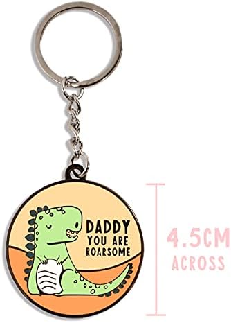 Daddy you are roarsome enamel keyring | gift men birthday fathers day | dad keyrings | for love you daddy gifts from daughter | mens key chain man small present ideas