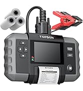 TOPDON Autobatterietester BT600 100-2000 CCA, Batterietester kfz mit Drucker 12V 24V, 3,5 Zoll Fa...