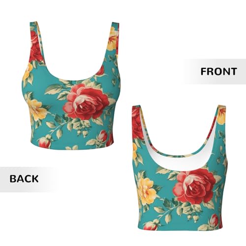 Camiseta deportiva sin mangas Mexpekil ligera y transpirable con estampado floral de verano 6