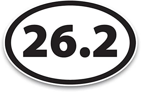 0.0 Marathon Reverse Black Oval Magnet Decal, 4x6 Inches, Automotive Magnet