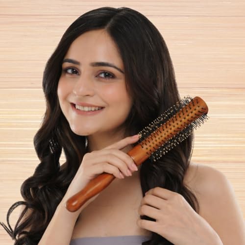 Image of Midazzle Wooden Bold Hair Brush for Women & Men | Natural Wooden Bristles Scalp Massage Comb | Anti-Static, Reduces Frizz & Hair Fall | Detangling Paddle Brush for Thick, Curly & Straight Hair (MIHB0047) (MIHB0044)