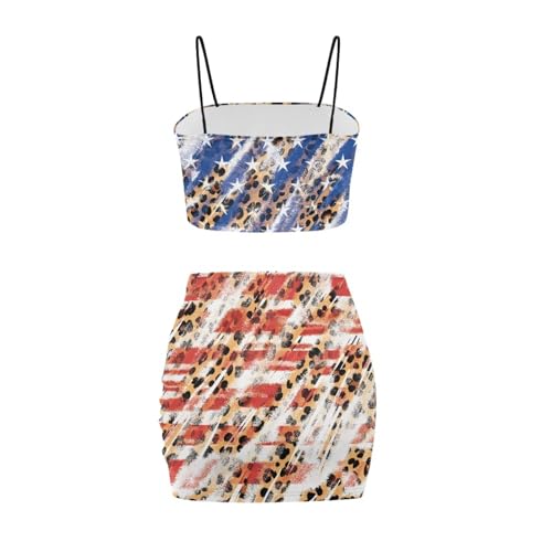 Image of 2025 Sexy Spaghetti Strap Crop Tops and Bodycon Skirt Casual 2 Piece Set S-4XL