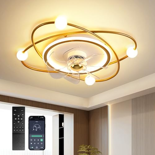Lámpara de techo ventilador silencioso para sala de estar acogedora
