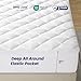 SLEEP ZONE Mattress Cover Queen Size Bed, Quilted Fitted Mattress Pad, Deep Pocket Mattress Protector Stretches up to 21 inches, Pillowtop Breathable Mattress Topper (White, 60x80)