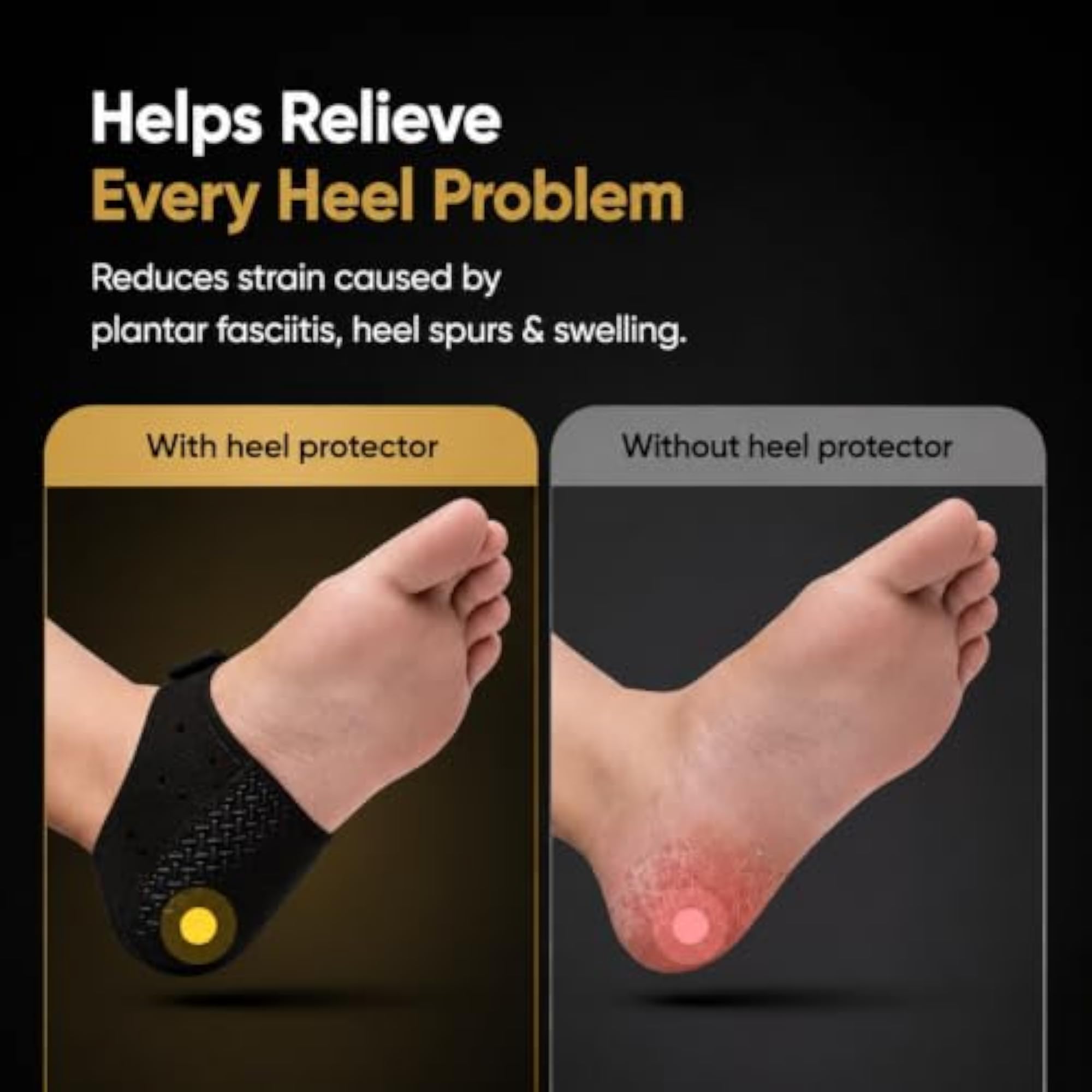 Gel Heel Cups Silicon Heel Pad for Heel Ankle Pain Relief