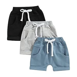 Bagilaanoe Toddler Baby Boy Shorts Summer Solid Plain Shorts Bloomers Casual Elastic Waist Jogger Shorts Bottoms