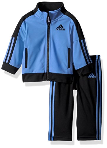 adidas Baby Boys' Iconic Tricot Jacket and Pant Set, Marina, 12 Months