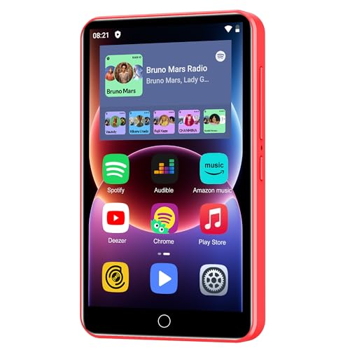 80GB MP3 Player, ZAQE M505 Bluetooth Music Player, HiFi Sound Digital Music, Built-in HD Speaker, FM Radio, Voice Recorder, Earphones Included, 4.0" Full HD Display