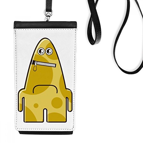 Bourse smartphone universelle alien monster jaune porte-monnaie suspendu en faux cuir