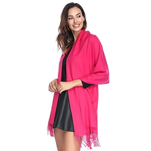 HOYAYO Pashmina Shawls and Wraps Winter Warm Soft Scarf for Women Rose