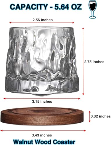 Set de 2 vasos de cristal para vino 10 oz con posavasos miniatura 2