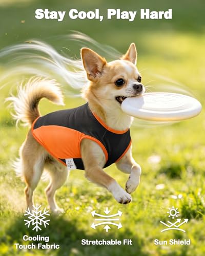 Image of CuteBone Cooling Stretch Sport Dog Tank - Athletic Fan Pet Jersey - Color Block Pet Vest for Small Dogs, Cats