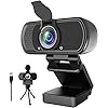 Webcam HD 1080p ,Live Streaming Web Camera with Stereo Microphone, PC Desktop or Laptop USB Webcam with 110 Degree View Angle, HD Webcam for Video Calling, Recording, Conferencing, Streaming, Gaming
