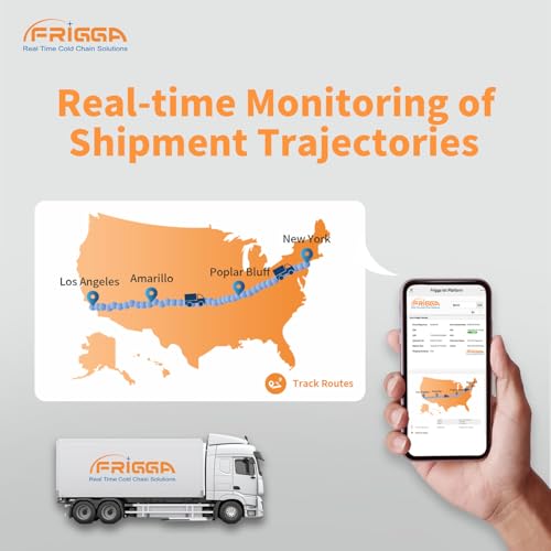 Image of Frigga V5J 4G /5G Real Time Temperature Data Logger with Extra Low External Probe Single Use 28800 Points Remote Digital Temperature Recorder 60 Days for Pharmacy Dry Ice Liquid Nitrogen Transportation