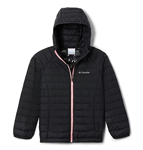 Columbia Powder Lite Hooded Jacket, Chaqueta Acolchada Con Capucha para Niñas, Black, Talla M