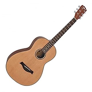 Parlour Guitar by Gear4music Natural Vintage Style Acoustique Portable - Les Beatles, Paul McCartney, John Lennon, RIngo Starr, George Harrison