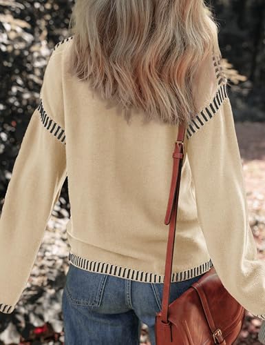 Women Long Sleeve Oversized Sweater Trendy Crewneck Winter Tunic Pullover Chunky Cozy Knit Tops Business Casual Outfit2