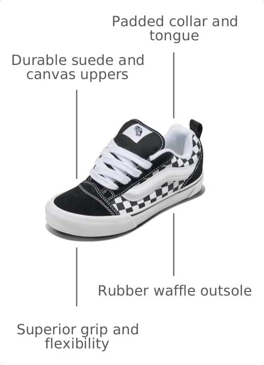 Image of Vans Kids' Knu Skool Shoe - '90s Retro Puffy Fashion Sneakers for Boys & Girls