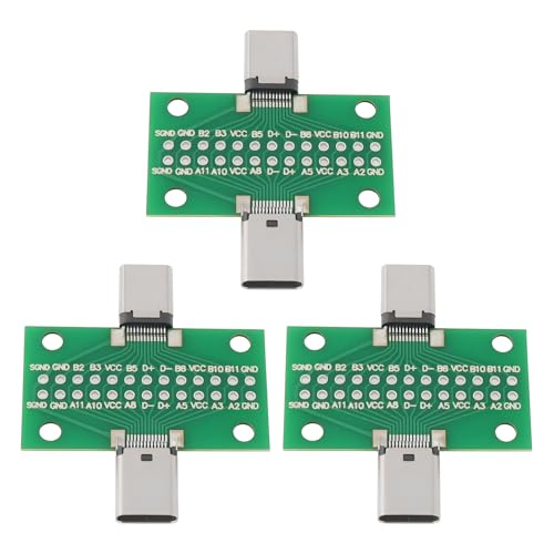 EMSea 3 Piezas de Placa de Prueba USB-C Macho A Hembra para Probar L¨ªneas de Datos USB Y Crear Productos Electr¨®nicos