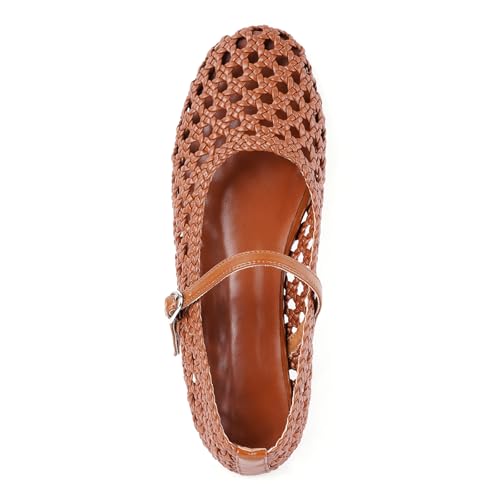 Image of Ballet Flats Mesh Shoes for Women Mary Janes Flats | Wide Feet Options, Woven Mesh Flats, Soft Cushion, Comfortable Ballerina Flats, Casual, Dress Shoes, Daily, Work, Versatile