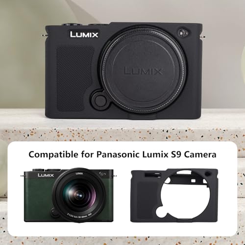 Funda de silicona para cámara Panasonic Lumix S9 negra miniatura 2