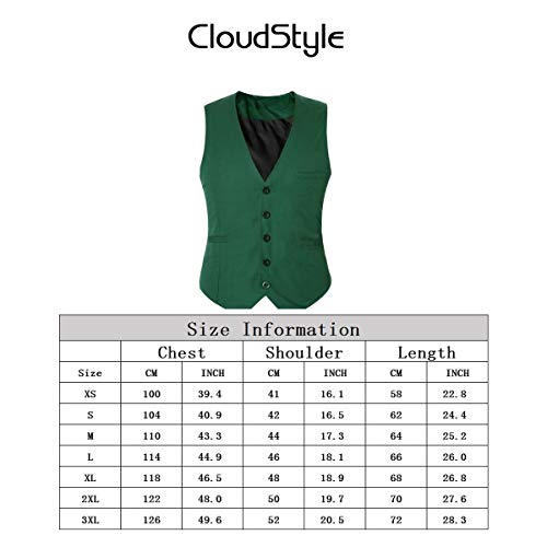 Cloudstyle Men's V-Neck Dress Suit Business Casual Suit Vest Waistcoat 5 Button Slim Fit #TOP2