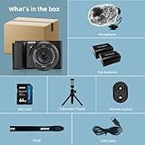 5K Digital Camera Mirrorless Camera for Photography, 64MP 12X Optical Zoom Compact Digital Cameras with Auto Focus, 270° Flip Screen, 64GB Card (Black Combo) - Image 6