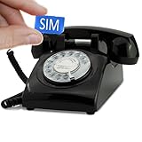 OPIS 60s Mobile: móvil de sobremesa/teléfono Fijo con sim/teléfono móvil para Mayores/teléfono Retro móvil con Disco de marcar (Negro)