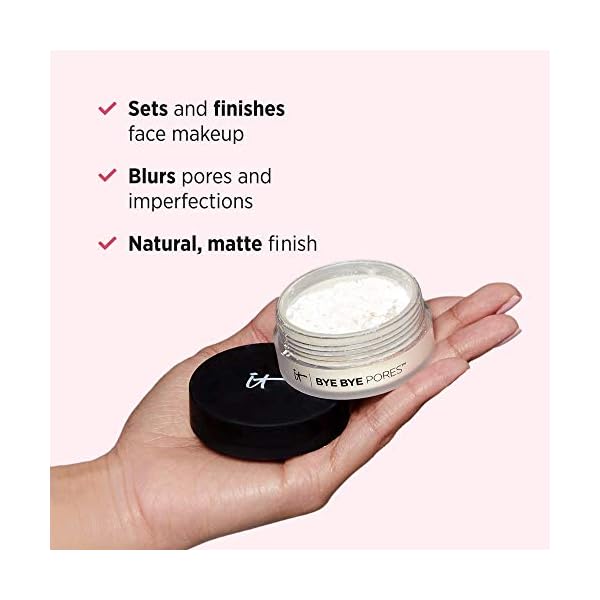 IT Cosmetics Bye Bye Pores â Poreless Finish Loose Setting Powder Makeup â Translucent Blurring Powder for All Skin Tones â Face Powder with Peptides, Silk, Collagen & Antioxidants â 0.23 oz