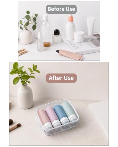 Image of Gemice Travel Bottles for Toiletries, Tsa Approved, Travel Size Containers, BPA Free Leak Proof Tubs Refillable Liquid Accessories for Cometic Shampoo and Lotion Soap