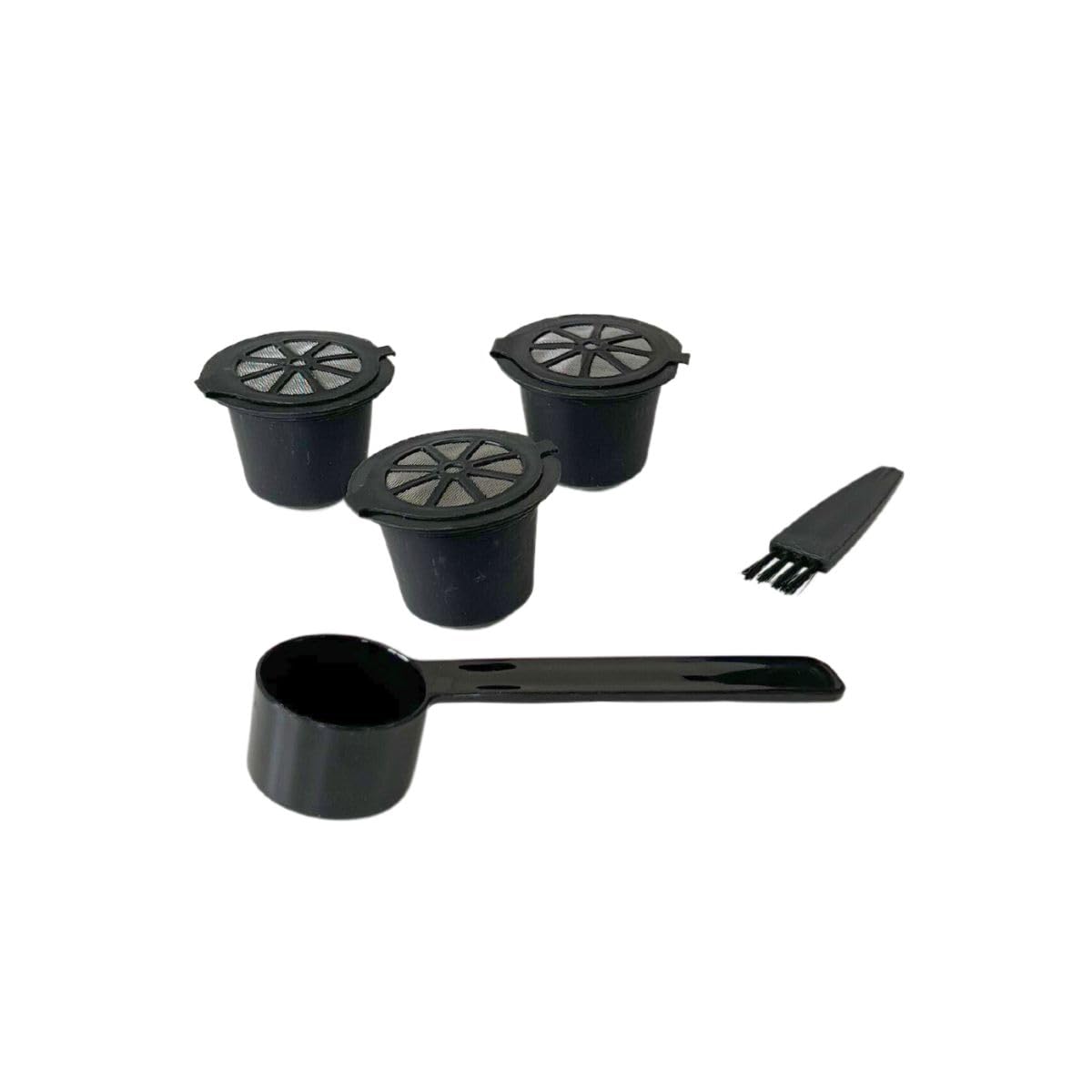 Fackelmann 42235 Reusable Nespresso Capsule Set, Nespresso Pod, Nespresso Coffee, Coffee Accessories, Plastic, Black, 3.8 x 2.8 cm