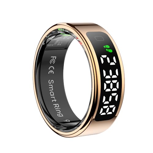 R11 Smart Ring for Women & Men with Trendy Design | 5ATM Waterproof Fitness Essential | Non - invasive Heart Rate & Blood Oxygen Tracking, Sleep & Activity Monitoring | No Subscription Fee (8#)