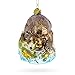 Wild Bear Watching Fish Glass Christmas Ornament