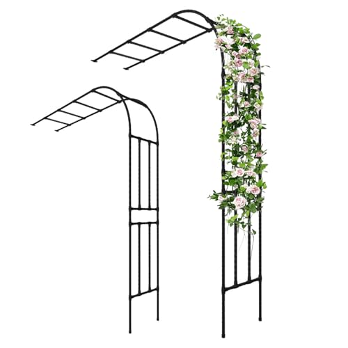 Pergolato da giardino in metallo antiruggine robusto a mezzo arco per rampicanti e rose disponibile in 60 larghezze 270 cm durevole decorazione esterna per bellissimi giardini